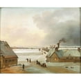 thumbnail image 3 of Jens Juel 14x12 Black Modern Framed Museum Art Print Titled - Winter Piece Depicting Views of Solyst from Ordrup with a Caning, 3 of 5