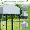 thumbnail image 4 of Haverchair 8x4x6 FT Outdoor Dog Kennel with Roof, Heavy Duty Dog Cage for Large Dogs, Outside Dog Enclosure with 2 Rotating Dog Bowls, Welded Wire Steel Dog Run Playpen Fence with Secure Lock, 4 of 7