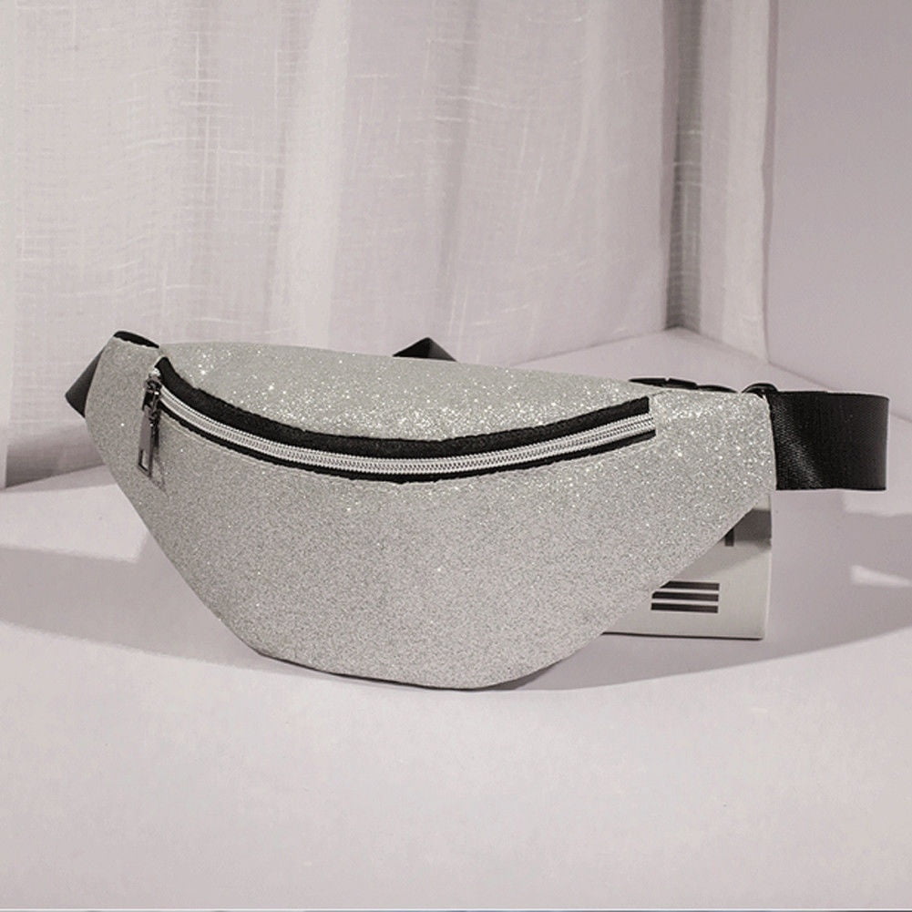 Black glitter bum bag best sale