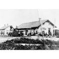 thumbnail image 2 of Kansas Railroad Station. Nthe Railway Station And Yard Office At Newton Kansas In 1871. Poster Print by, 2 of 2
