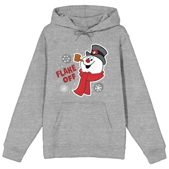 Frosty the Snowman Flake Off! Men's Athletic Heather Graphic Hoodie-Medium