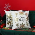 thumbnail image 6 of Christmas Gold White Throw Pillow Covers 20x20 Inch Set of 4 Snowflakes Decorations Cushion Cases Xmas Decor for Couch Sofa Car Bedroom, 6 of 6