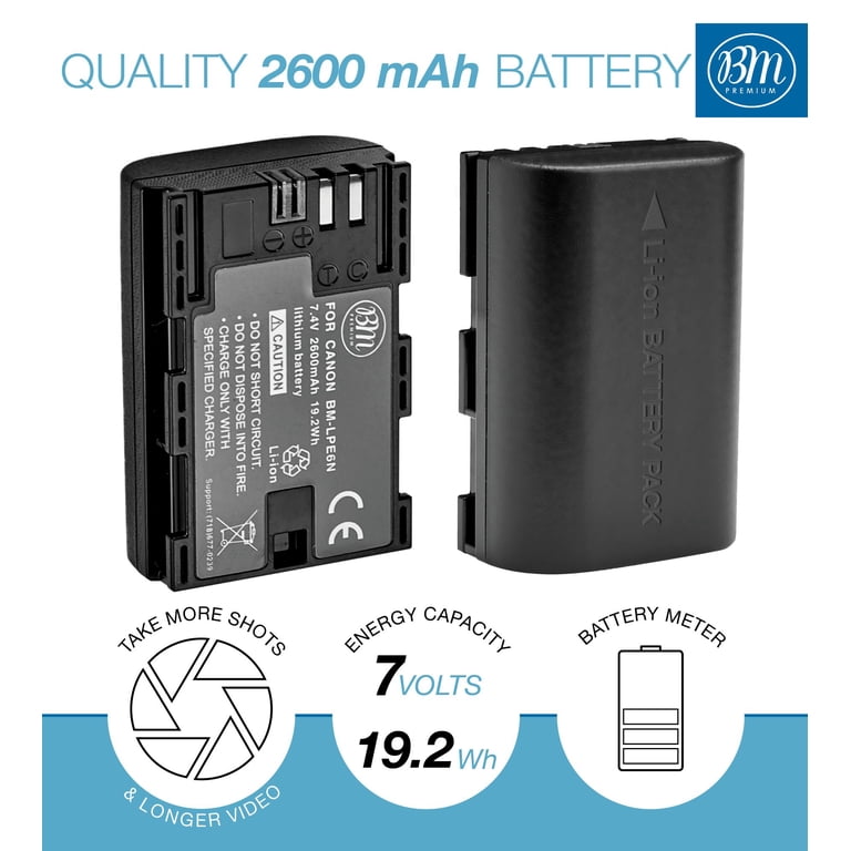 2x Battery for Canon 70D, 80D, 7D, 60D, 6D, 5D Mark IV 2x Battery for Canon 70D, 80D, 7D, 60D, 6D, 5D Mark IV