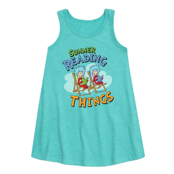 Cat in the Hat - Summer Reading Things - Toddler & Youth Girls A-line Dress