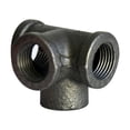 thumbnail image 3 of DN15 DN20 DN25 Four Way Pipe Fitting Black Malleable Iron Side Outlet Elbow Industrial Cast Iron Tee Corner Crafts Book Shelf, 3 of 5