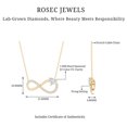 thumbnail image 6 of Rosec Jewels - Lab Diamond Infinity Necklace with Heart (Half Carat, EF-VS Grade)- Gift for Valentines Day, 14K Yellow Gold, 6 of 7
