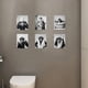 thumbnail image 5 of Lote de 6 lienzos decorativos para baño, sin marco, impermeables, con divertidos chimpancés, en blanco y negro, de 8 x 10 pulgadas., 5 of 9