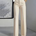 thumbnail image 2 of Afuyipoi Women’s Teacher Pants High-Waisted Hanging Suit Trousers Khaki M, 2 of 7
