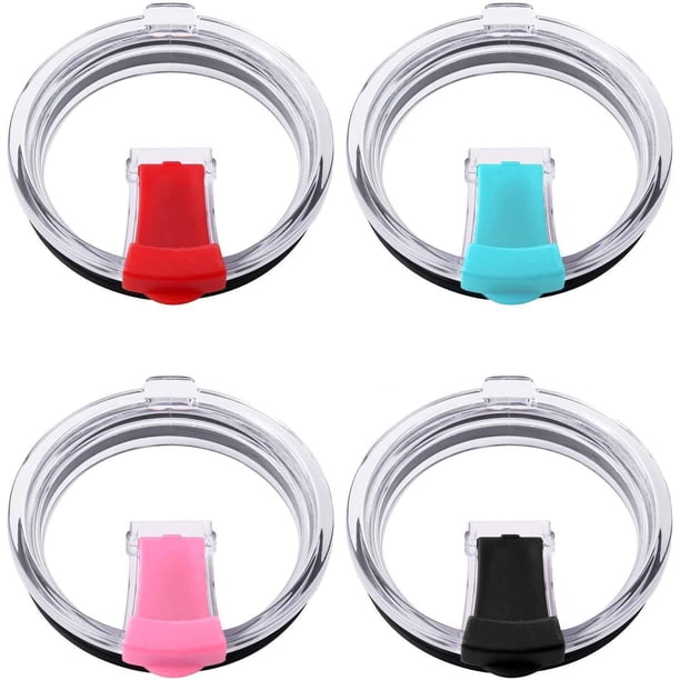Paquete de 4 tapas de repuesto para vaso de 30 onzas, a prueba de derrames y resistente a salpicaduras para Rambler, Ozark Trail, libre de BPA y apto para pajitas (negro+azul+rojo+rosa) Sincero Producto electrónico