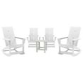 thumbnail image 2 of Merrick Lane 5 Piece Patio Furniture Set Includes White All-Weather UV Treated Adirondack Rocking Chairs and Side Table, 2 of 12