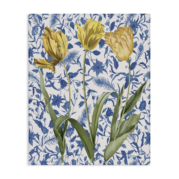 Stupell Industries Shabby Chic Three Tulips on Toile Canvas Art, 24 x 30, by Lil' Rue