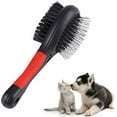 thumbnail image 1 of Queilt Double Sided Dog Grooming Brush Massage for Dog Cat Rabbit Chinot Kitten Long Short Hair(L), 1 of 5