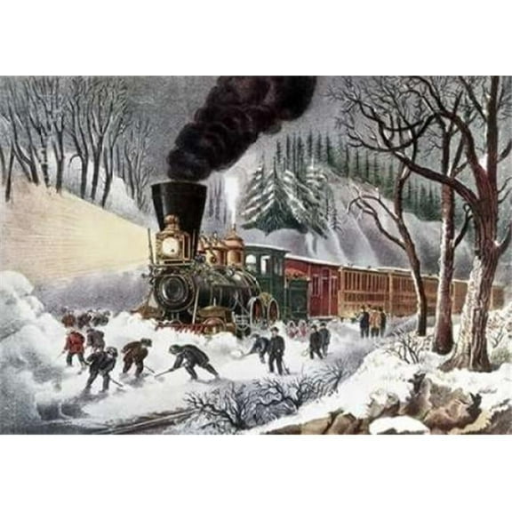 Bentley Global Arts PDX277162LARGE American Railroad Scene Poster Print by Currier & Ives, 20 x 28 - Large