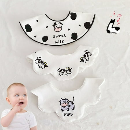 

Waroomhouse 3Pcs Baby Bibs Soft Touch Good Water Absorption Cotton Infant Feeding Bibs Burp Cloths for Toddlers