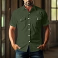 thumbnail image 3 of Men's Loose Classic Lapel Multi Pocket Industrial Work Shirt Top for Spring Fall Workwear,Army Green,L, 3 of 7