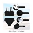 thumbnail image 4 of Conjunto de bikini acanalado para niñas Century Star, negro, de 10 a 11 años, 4 of 6