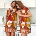 thumbnail image 4 of Balery Happy Thanksgiving Three Gnomes Camisón de manga corta con cuello redondo para mujer, cómodo y elegante., 4 of 6
