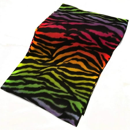 lovemyfabric lovemyfabric Printed Animal Rainbow Zebra Fleece Throw Blanket 58"x72" Inch
