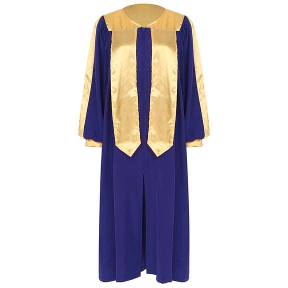 iixpin Unisex Adults Church Choir Robes Graduation Dress Gown Baptismal Robes Blue XL
