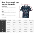 thumbnail image 6 of Lsque Navy Blue Geometric pattern Hawaiian Shirt for Men, Unisex Summer Beach Casual Short Sleeve Button Down Shirts-3X-Large, 6 of 9