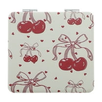 Unique Bargains Bow Cherry Makeup Mirror Red 1 Pc