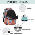 thumbnail image 4 of Pioneer Flower Floral Print Pattern Backpack for School, Cute School Bag with Adjustable Shoulder Straps and Padded Back, 15.3"x11"x7.1", 4 of 5