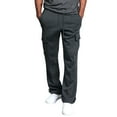 thumbnail image 2 of Hirigin Men Casual Straight Leg Jogger Heavy Weight Fleece Cargo Pocket Sweatpants M-3XL, 2 of 6