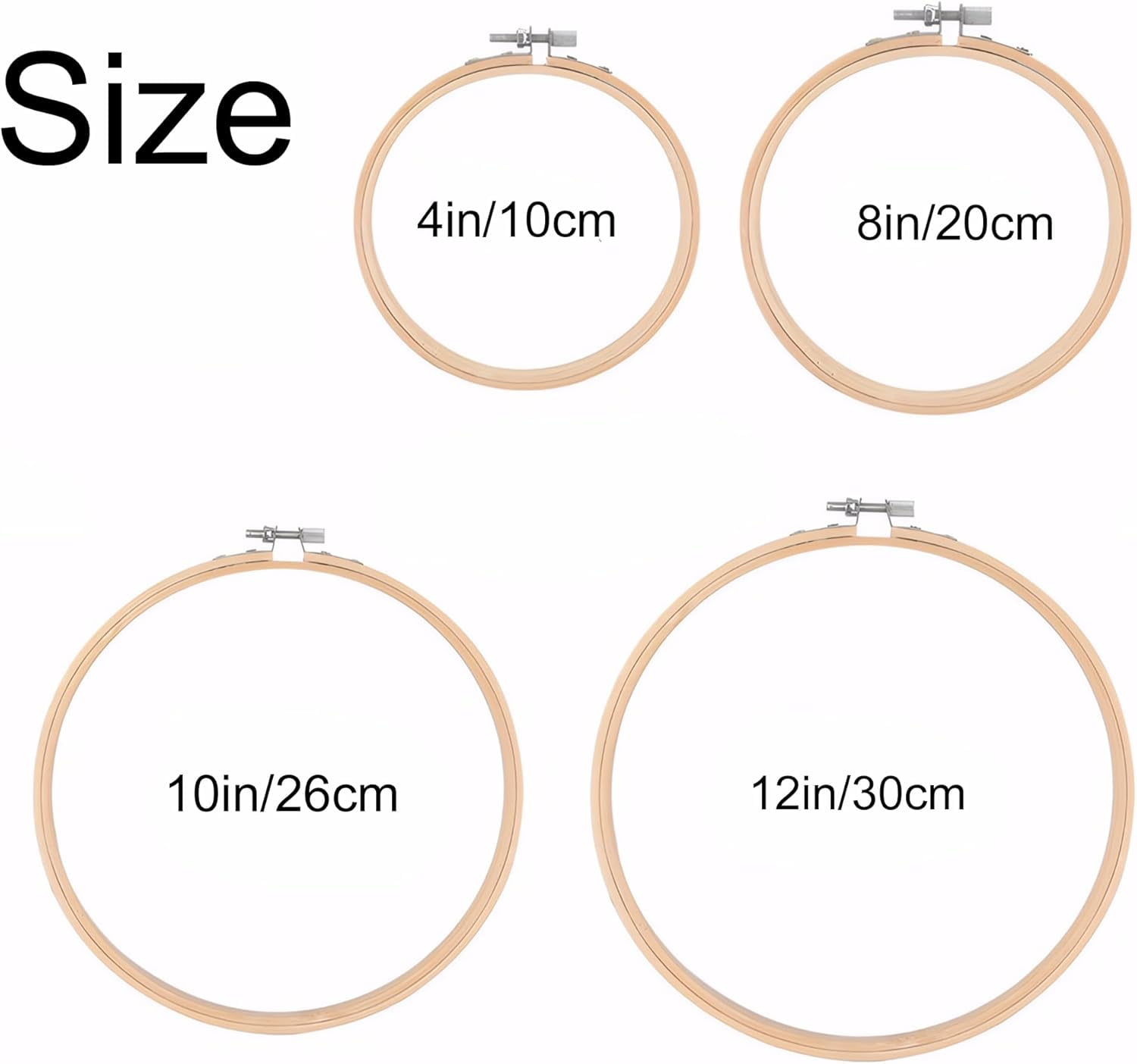 Wooden Embroidery Hoops : Cross Stitch Hoop 6 PCS,Embroidery Hoop Frame for Crafting, Cross-Stitch and Fabric Painting,Mini Embroidery Hoops (12in/30cm)