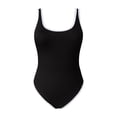 thumbnail image 4 of Huesdet Women One Piece Swimsuits Tummy Control Cutout Bathing Suits Ruched V Neck Twist Front Swimwear[Black,L], 4 of 5