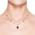 thumbnail image 4 of ANGARA Natural Inverted Pear Ruby Necklace with Diamonds in 14K White Gold for Women (Size-7x5mm) | July Birthstone, Birthday, Anniversary, Jewelry Gift for Women | Natural Ruby Necklace, 4 of 8