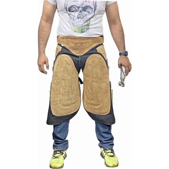 Farrier Apron Chaps 2mm Cowhide Leather 23 Inch Length Adjustable Waist 28-52 Inch