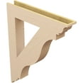 thumbnail image 5 of Ekena Millwork 5 1/2"W x 36"D x 44"H Funston Traditional Rough Cedar Woodgrain TimberThane Bracket, Primed Tan, 5 of 6