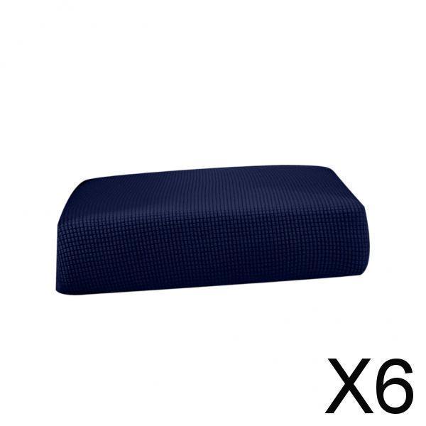 4 fundas para cojines de asiento de sofá futón, protector para sofá, color azul oscuro, talla S 6 piezas