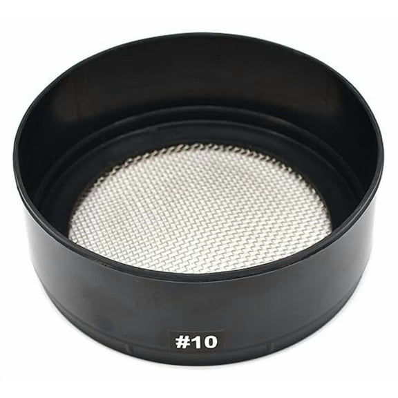 Sieve, No. 10 Mesh (2mm Openings) - Stainless Steel Mesh with Stackable Plastic Frame - Eisco Labs