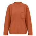thumbnail image 3 of Gibobby SuéTer Para Mujeres De Moda Suéter de punto con bolsillo de manga larga y cuello redondo para mujer, Color sólido, Otoño Invierno, estilo perezoso(Rojo,XG), 3 of 5