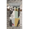 thumbnail image 3 of Ambesonne Bear Quilted Bedspread Set 2 Pcs, Funny Frames Drawing Style, Twin Size, Multicolor, 3 of 3