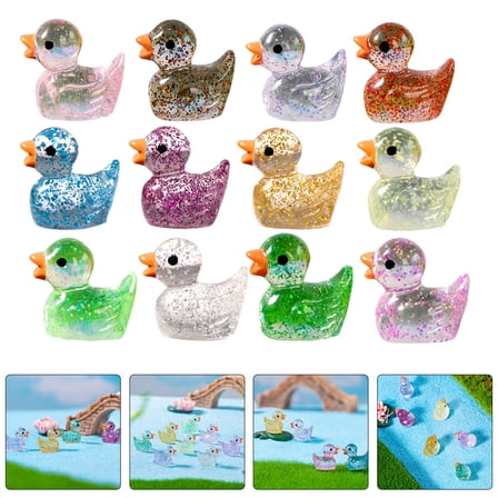 DRAFIDEEP Resin Mini Duck Figurines 60Pcs For Garden Miniatures And Yard Decoration In Assorted Colors
