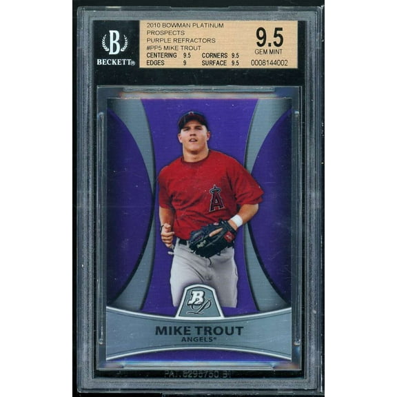 Mike Trout Rookie 2010 Bowman Platinum Prospects Purple Refractors #PP5 BGS 9.5