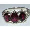 thumbnail image 4 of LBG 10k White Gold Real Genuine Garnet Womens Promise Ring - Size 9, 4 of 5