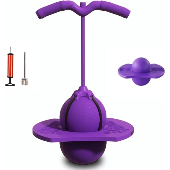 Balance Jumping Ball with Handle & Pump, Pogo Jump Ball Balance Board for Kids Adults, Anti-Slip Deck for Indoor Outdoor Fun & Fitness