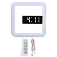 thumbnail image 2 of Horloge Télécommandée, Horloge Miroir Carrée Creuse avec Fente Arrière LED Réglable pour Décoration Intérieure pour Famille pour Amis pour Cadeau Exquis, 2 of 8