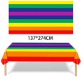 thumbnail image 2 of Rainbow Disposable Plastic Tablecloth Rectangle Table Cover For Gay Lgbt Pride Parade Festival Party Decoration, 2 of 4