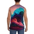 thumbnail image 4 of Fotbe Colorful Surreal Landscape Men's Camiseta sin Mangas Estampada para Hombres, Playera Casual para Gimnasio, Entrenamiento, Playa-XX-Large, 4 of 7