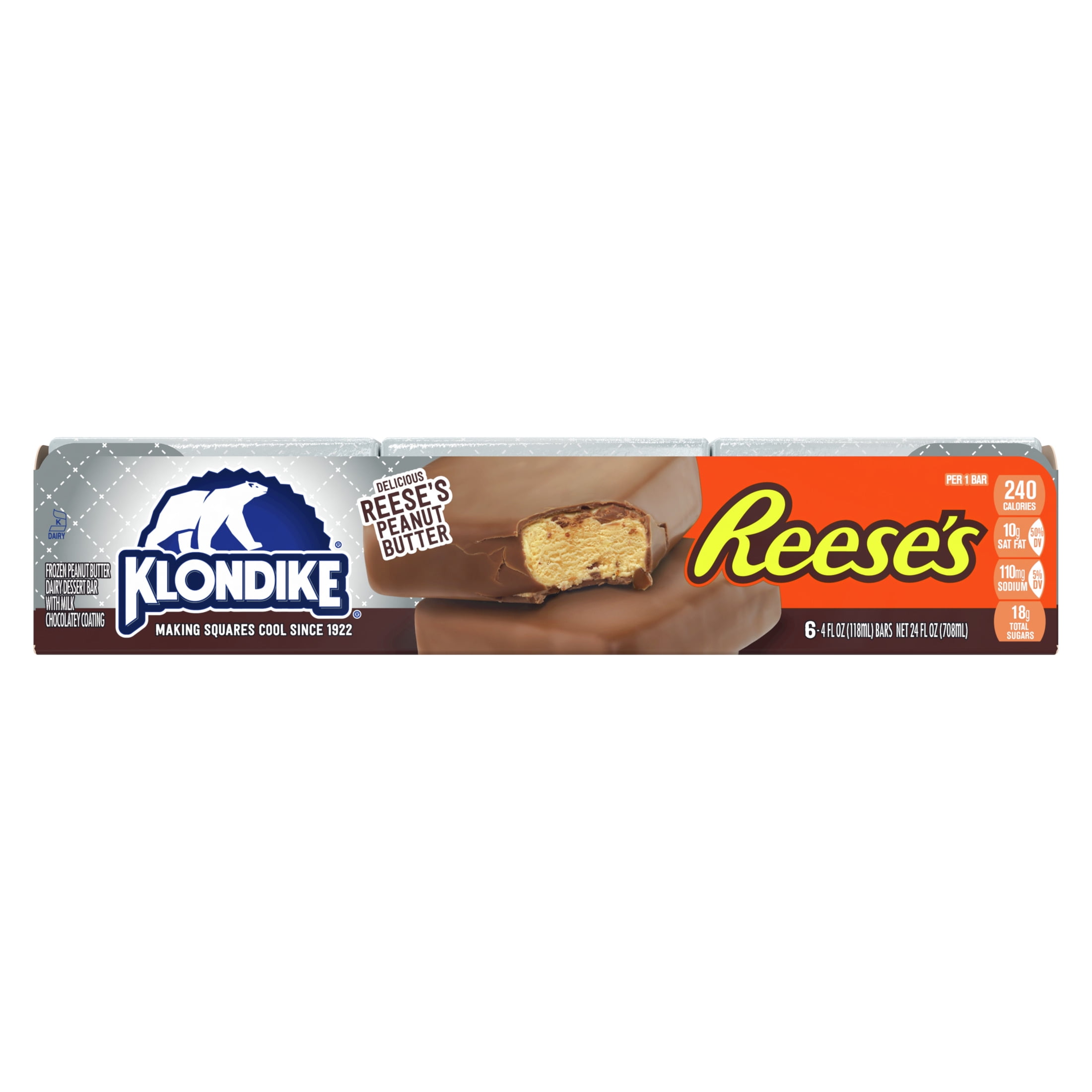 Klondike Reese's Peanut Butter Ice Cream Sandwiches Frozen Desserts, 6 Count