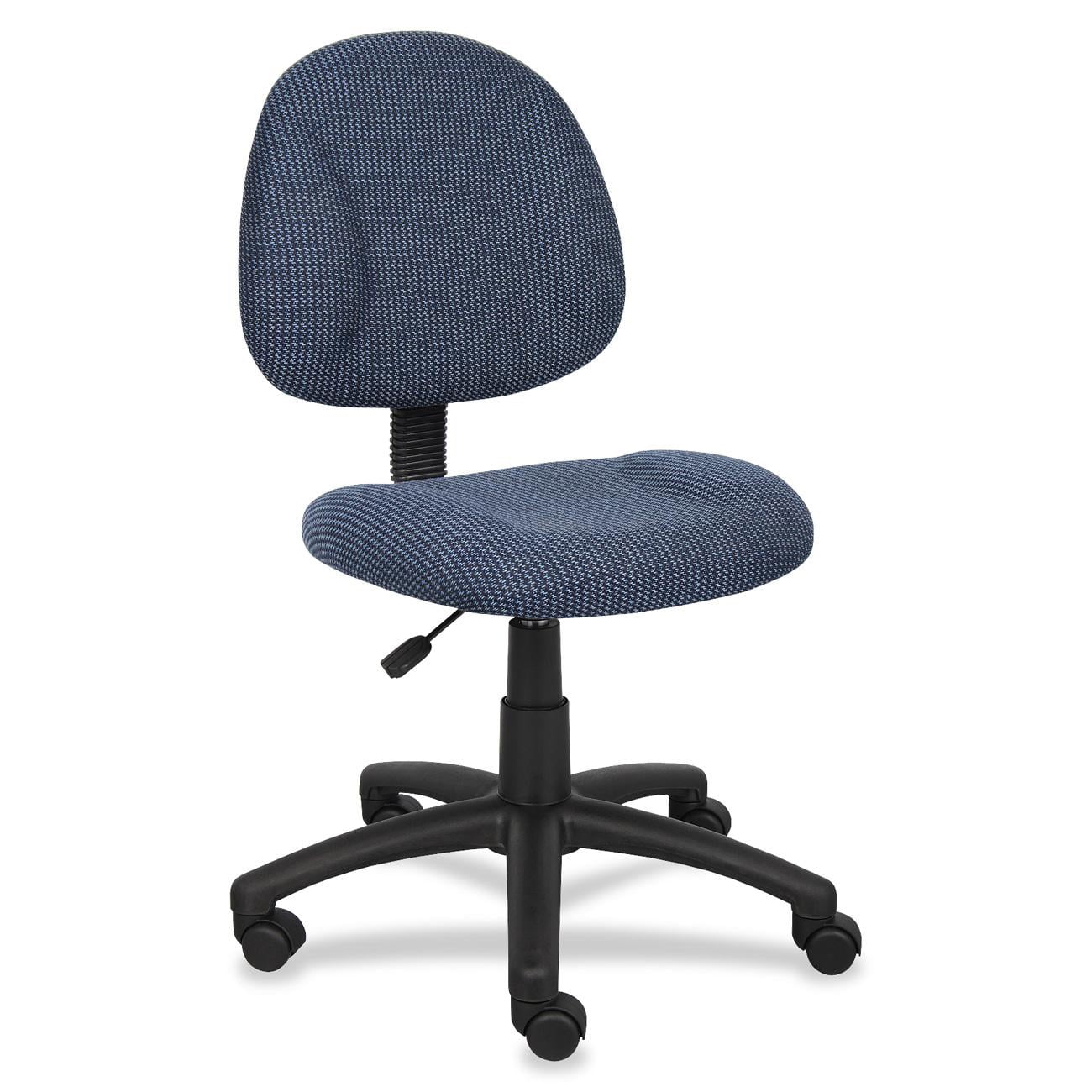 Boss Office Products Black Upholstered Deluxe Posture Armless Swivel Task Office Chair, Multiple Colors