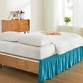thumbnail image 2 of 600-TC Pima Cotton Universal Wrap Around Bed Skirt RV King (72" x 80") Size, Easy Fit 1-PC Bed Skirt Luxury Fabric 3 Sided Coverage 24" Drop Length, Turquoise, 2 of 5