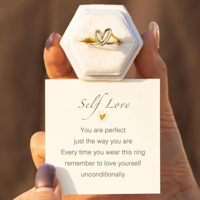 Anillo de cobre de dos piezas dos en uno con diseño irregular de dos colores con estilo europeo y americano para mujer