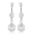 thumbnail image 4 of 6.8 TCW Solid 18 Kt White Gold SI Clarity HI Color Diamond Handmade Dangle Earrings, 4 of 4
