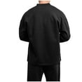 thumbnail image 6 of HAOTAGS Men's Pullover Sweatshirts with Button Long Sleeve Cotton Sweatshirt Top Black Size XL, 6 of 6