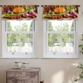 thumbnail image 2 of LALILO Kitchen Curtain Valance Vegetable Still Life Pumpkin Rod Pocket Window Curtain 52"x 18" Set of 2, 2 of 5